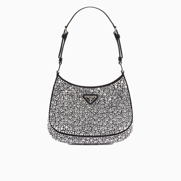 Cleo satin bag with crystals