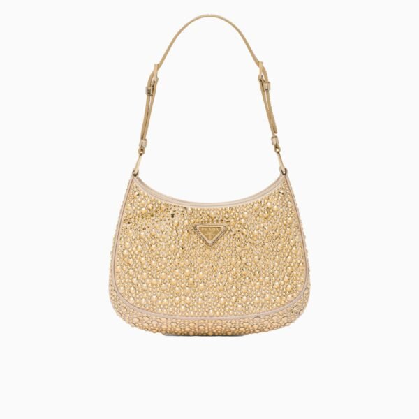 Cleo satin bag with crystals