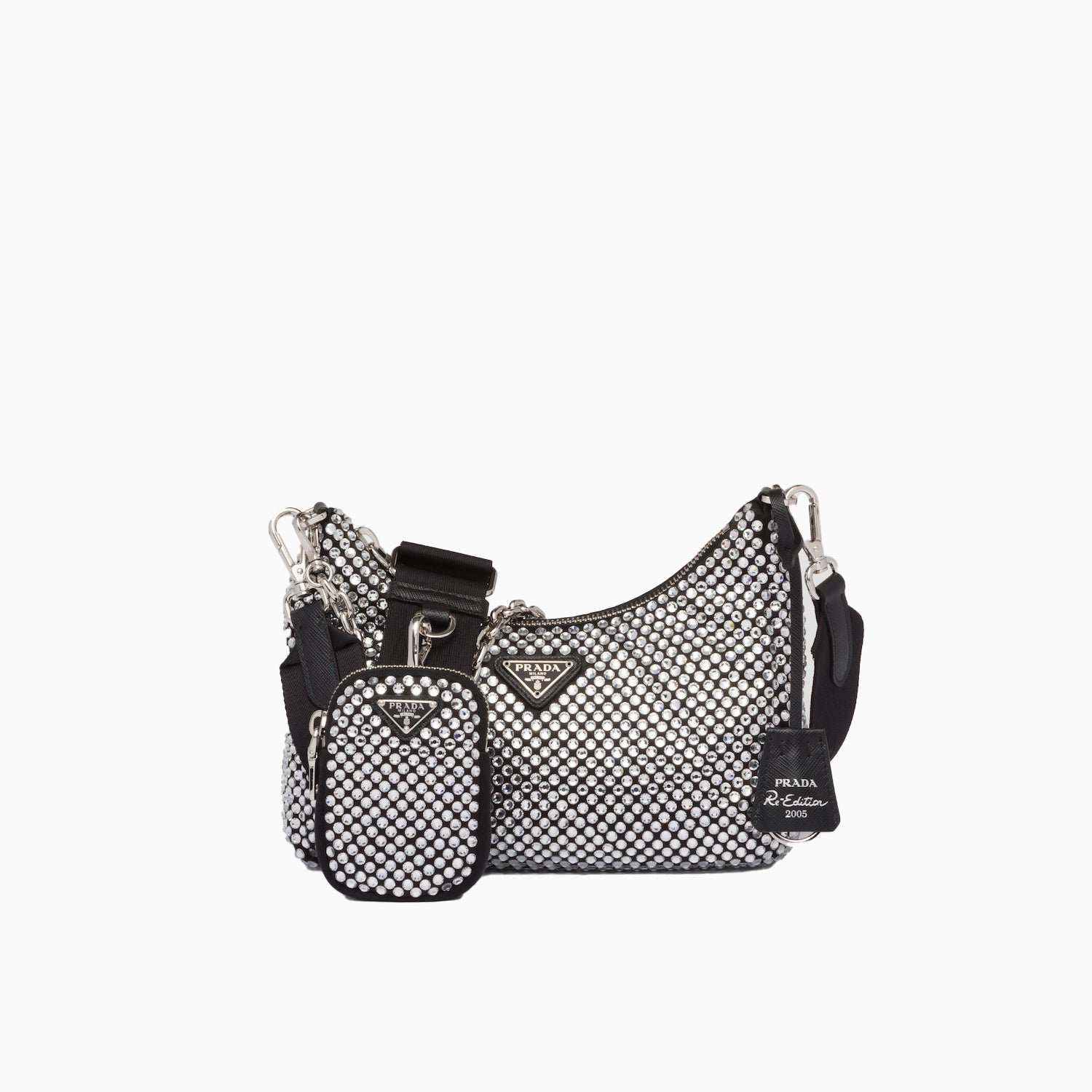 Re-Edition 2005 satin bag with crystals