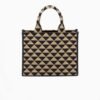 Symbole embroidered fabric handbag