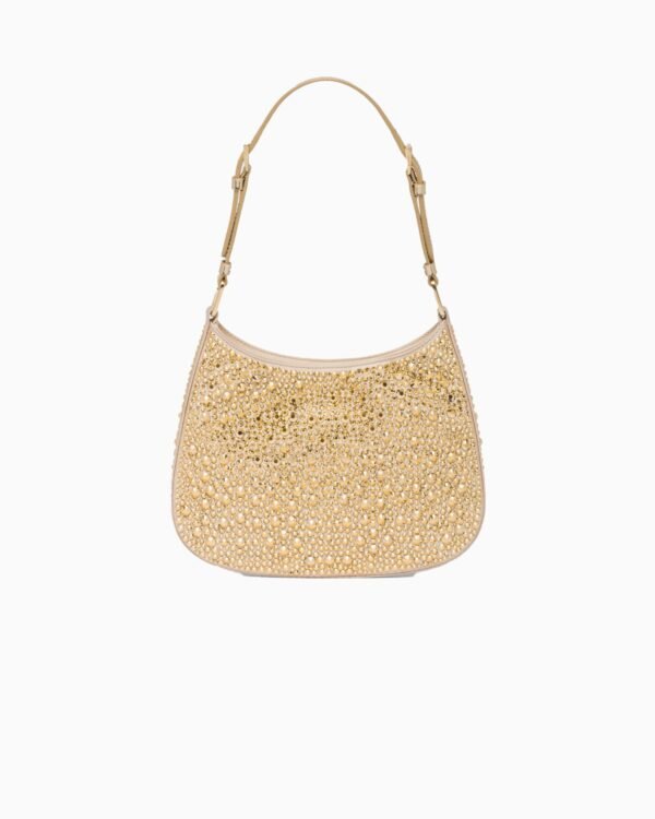 Cleo satin bag with crystals