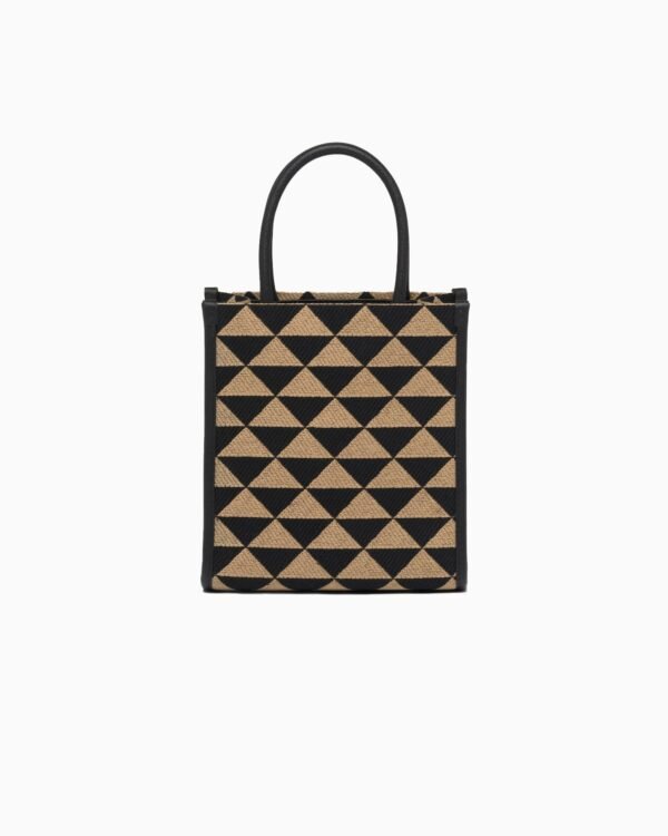 Symbole embroidered fabric mini bag