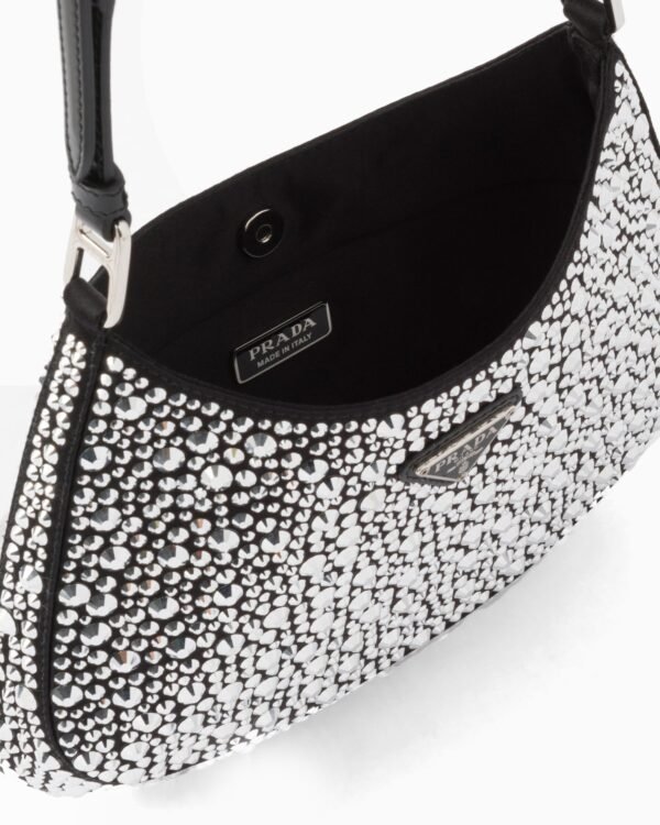 Cleo satin bag with crystals