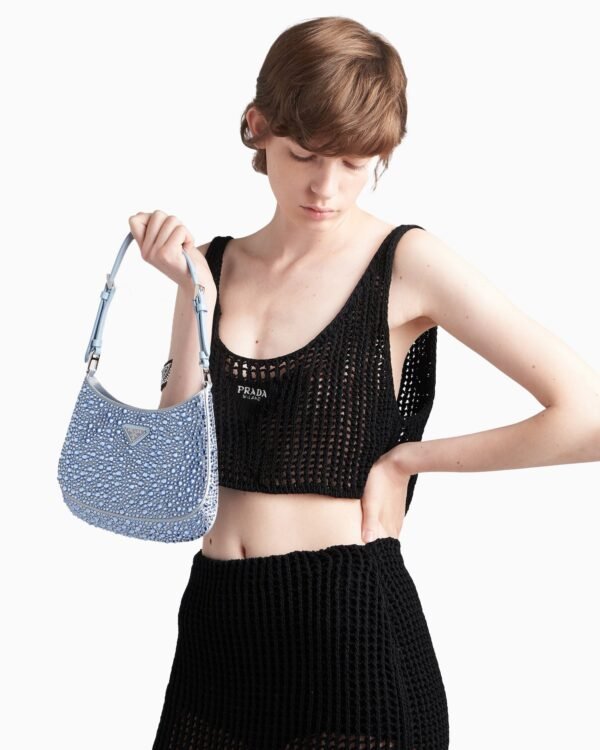 Cleo satin bag with crystals