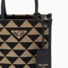 Symbole embroidered fabric mini bag
