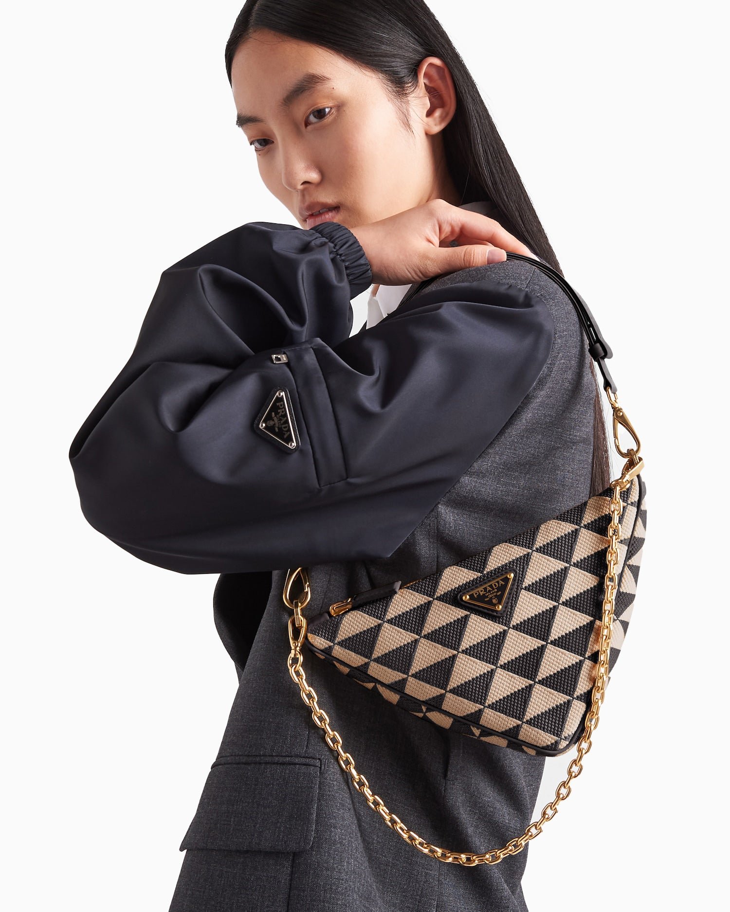 Embroidered fabric mini-bag