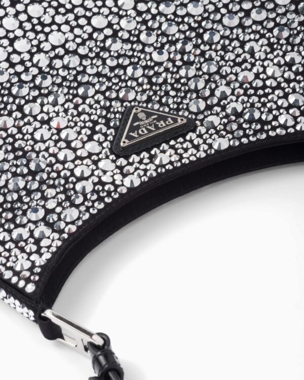 Cleo satin bag with crystals