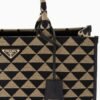Symbole embroidered fabric handbag