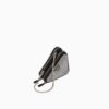 Embellished satin and leather mini-pouch