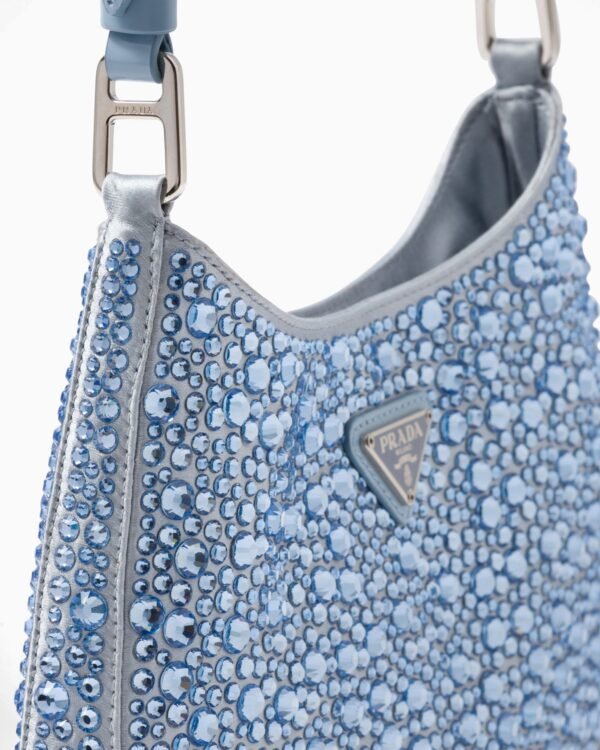 Cleo satin bag with crystals