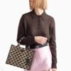 Symbole embroidered fabric handbag