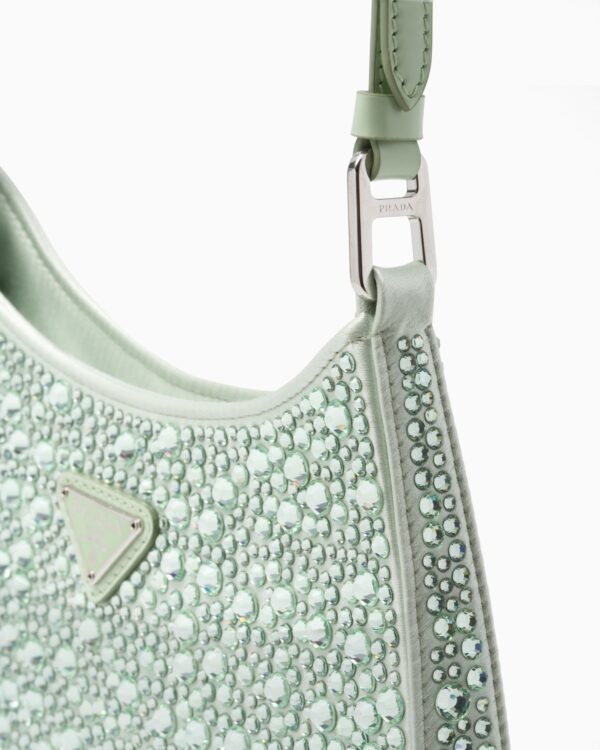 Cleo satin bag with crystals