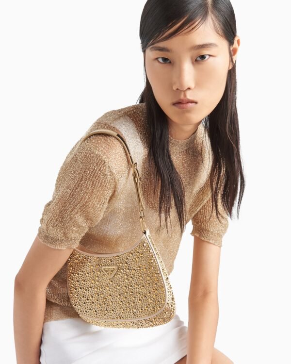 Cleo satin bag with crystals