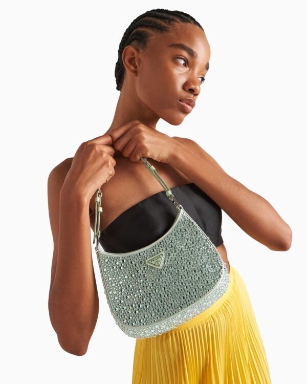 Cleo satin bag with crystals